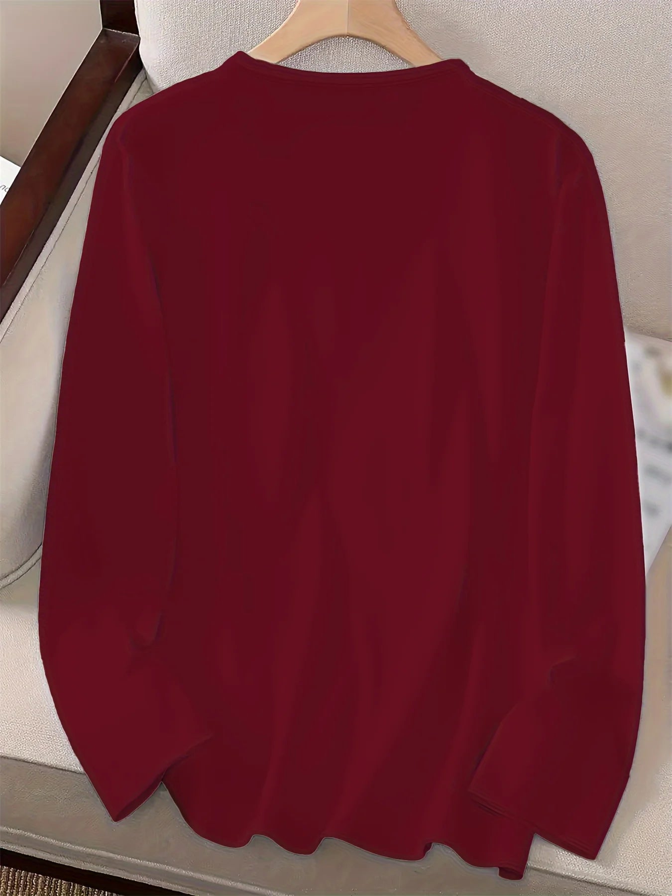 Women’s Cotton Heart‑Print Long‑Sleeve Top