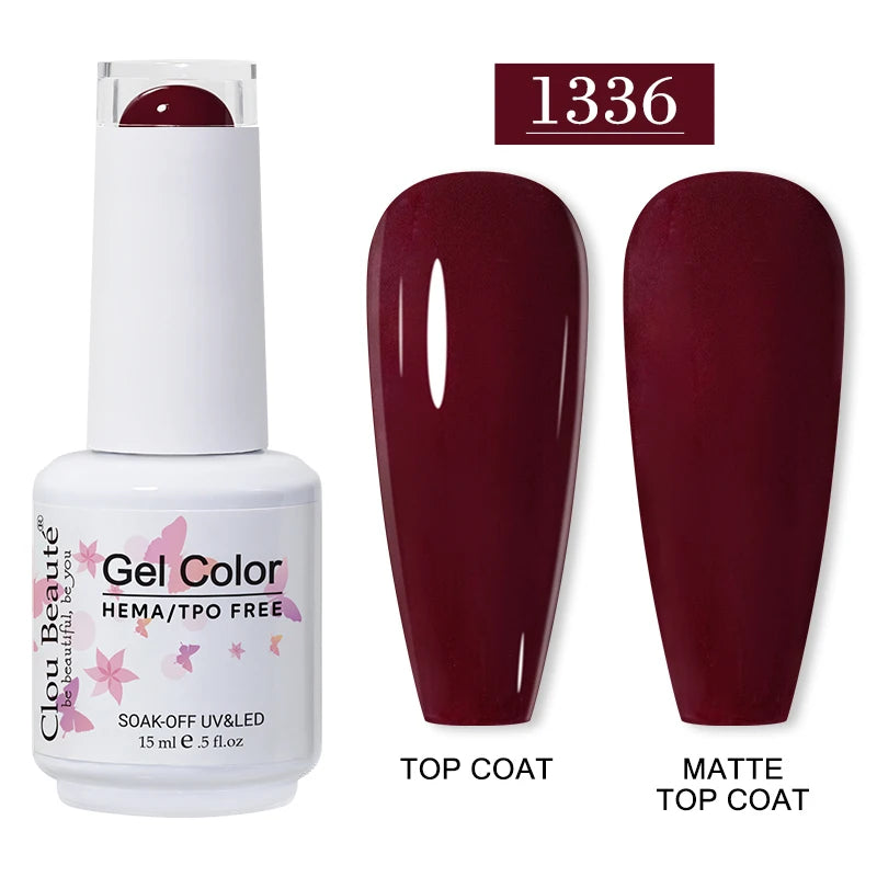 Clou Beaute 15ml HEMA/TPO-Free UV Gel Polish (Classic Red Collection)