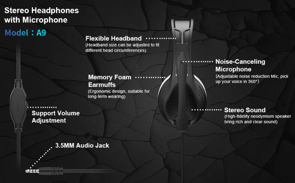 3.5mm Wired Over-Ear Headphones