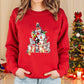 Women’s Christmas Cat Long‑Sleeve Pullover Sweater