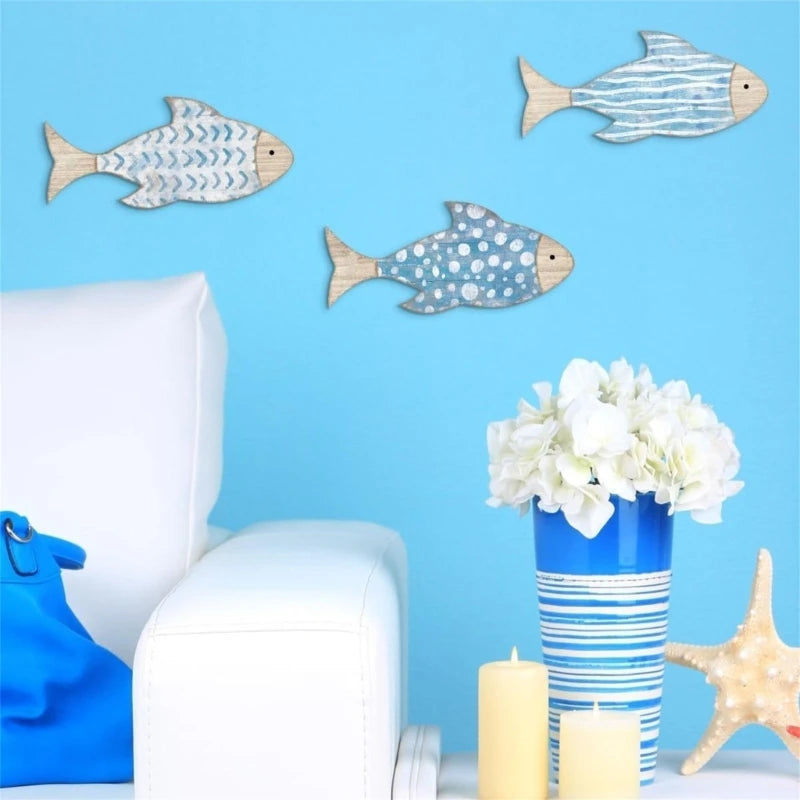 Coastal Wooden Fish Wall Decors Set