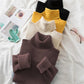 Turtleneck Winter Sweater Women Elegant Thicken Velvet Lined Warm Sueter Knitted Pullover Slim Tops Jersey Knitwear Jumper New