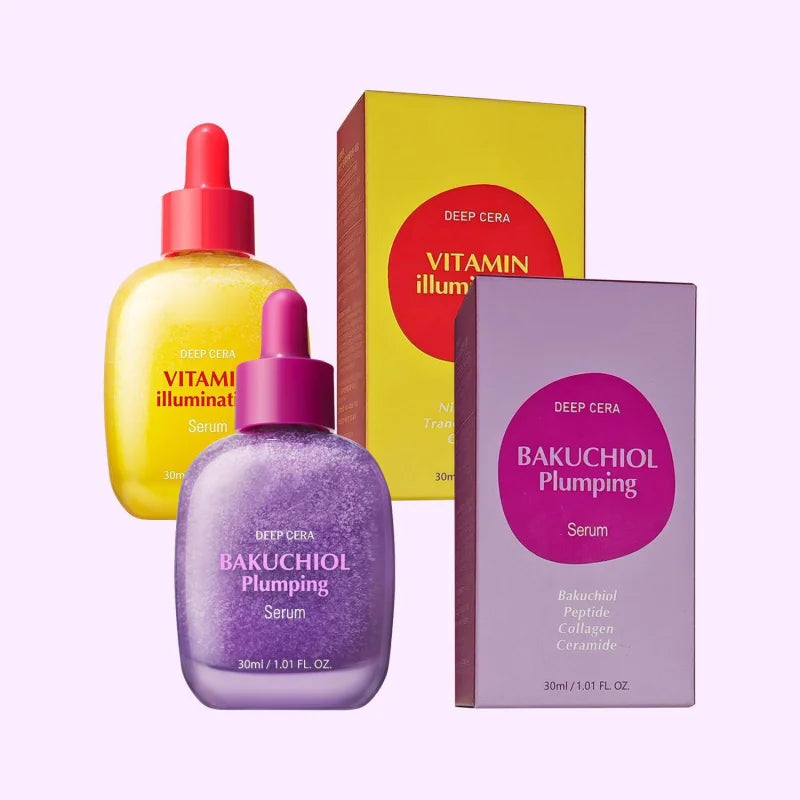 Korean Skin Care EQQUALBERRY Bakuchiol & Vitamin C Serum Set Niacinamide Serum Face Pore Care Firming Skin Brightening Essence