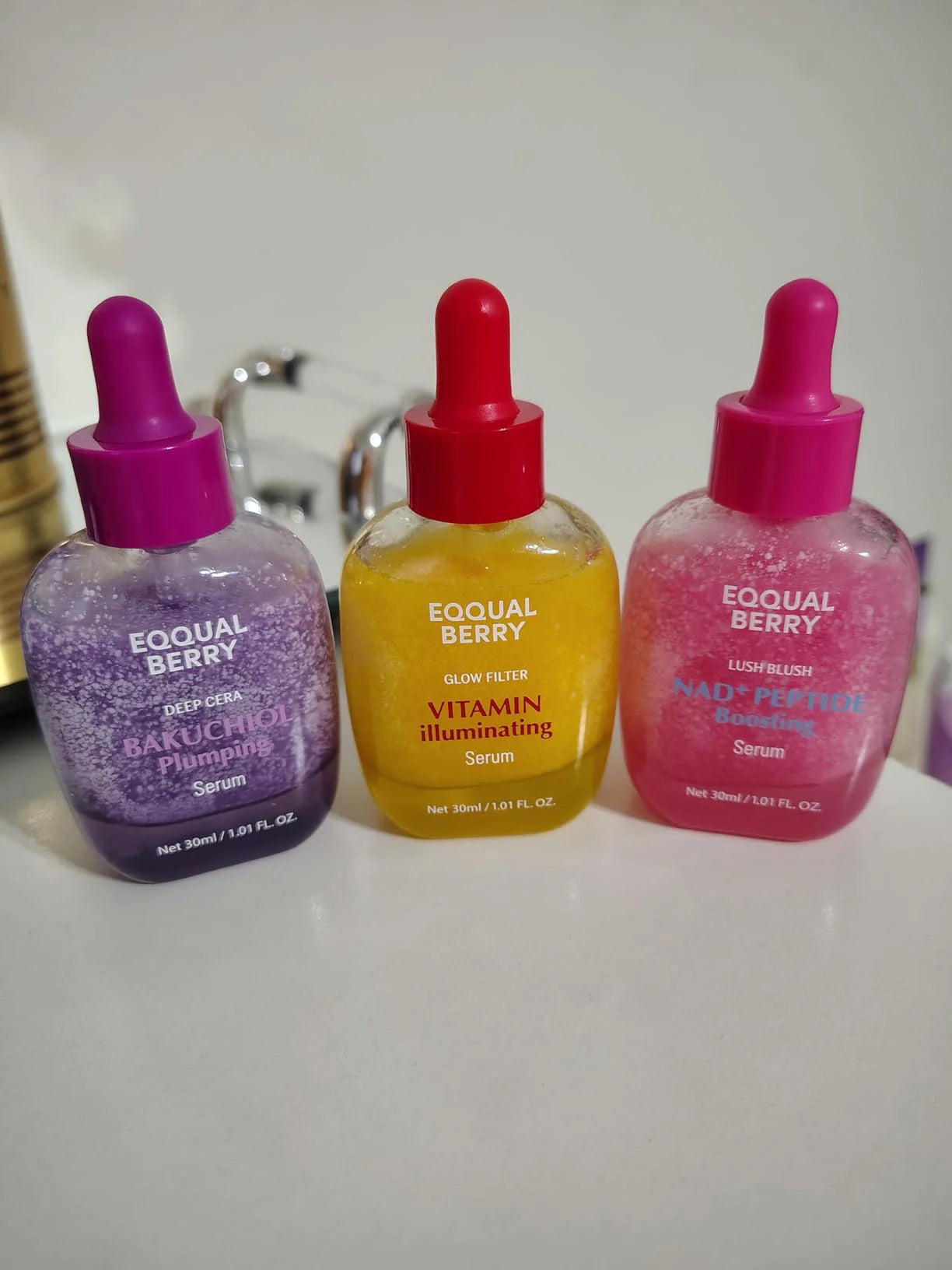 Korean Skin Care EQQUALBERRY Bakuchiol & Vitamin C Serum Set Niacinamide Serum Face Pore Care Firming Skin Brightening Essence