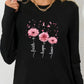 Women’s Cotton Printed Long‑Sleeve Top