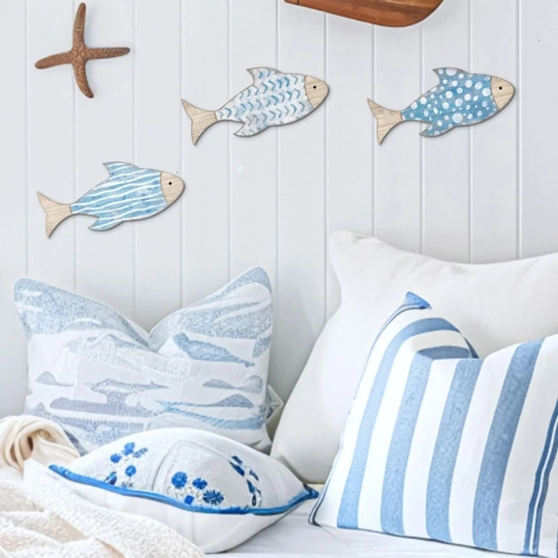 Coastal Wooden Fish Wall Decors Set
