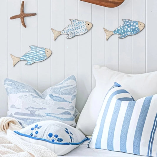 Coastal Wooden Fish Wall Decors Set