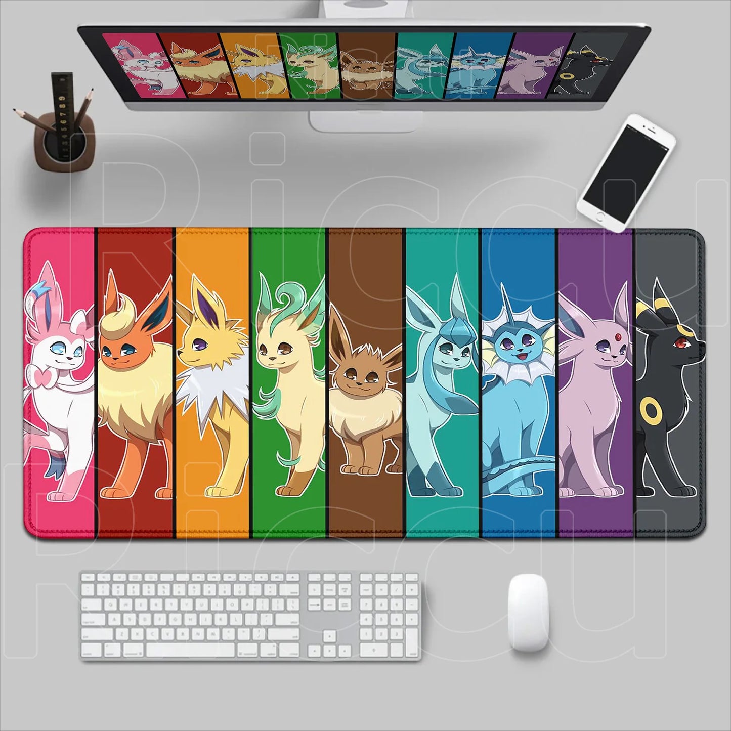 Kawaii Eevees Mouse Pad - Pokémon Office Gaming Desk Mat