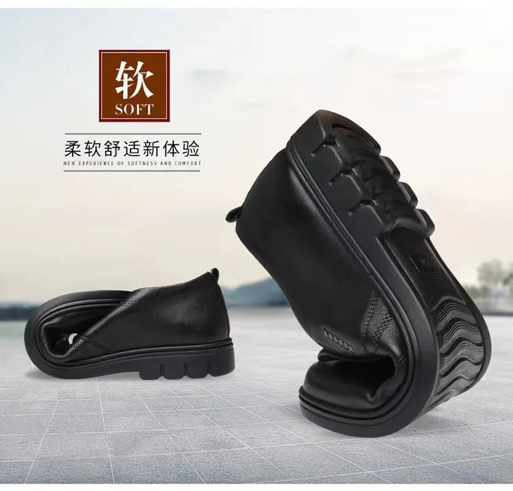 Men'S Leather Shoes New Black