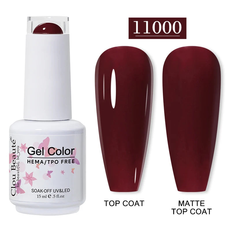 Clou Beaute 15ml HEMA/TPO-Free UV Gel Polish (Classic Red Collection)