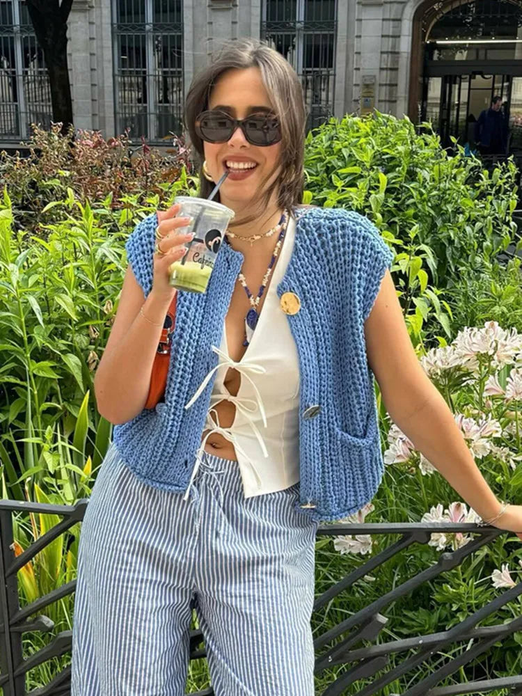 Cozy Knit Sleeveless Vest Top