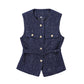 Urban Chic Tweed Waistcoat – Belted Sleeveless Vest