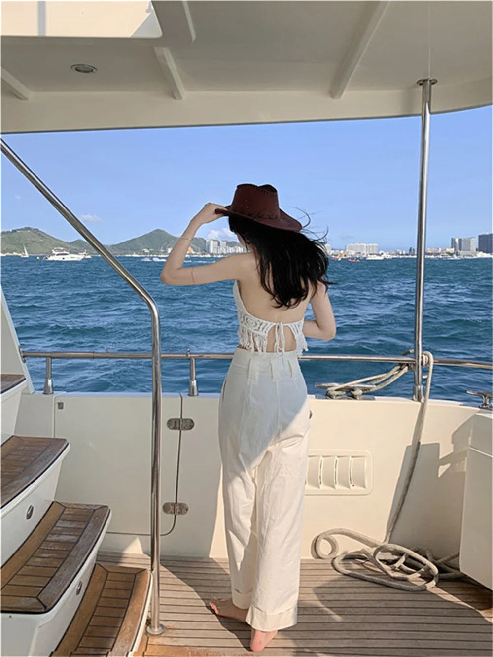 Boho Fringe Halter Crop Top