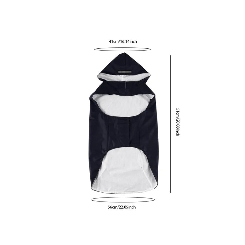 9 Sizes Dog Raincoat Small Medium Large Dogs Waterproof Hooded Jacket Rain Clothes with Reflective Stripe Outdoor Accessories