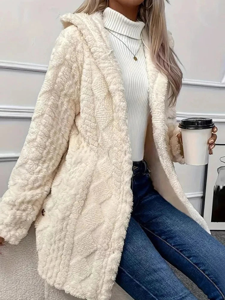 Women’s Thick Plush Hooded Cardigan