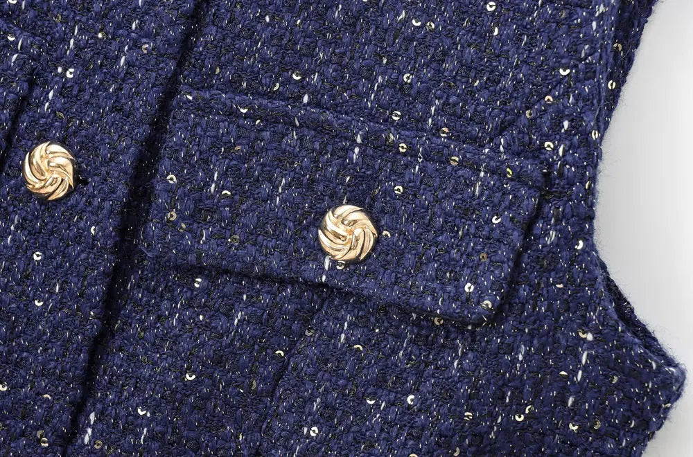 Urban Chic Tweed Waistcoat – Belted Sleeveless Vest