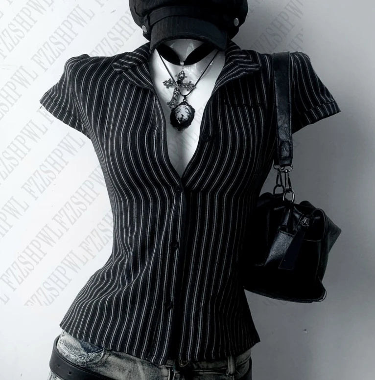 Women’s Y2K Striped Slim Sleeveless Top