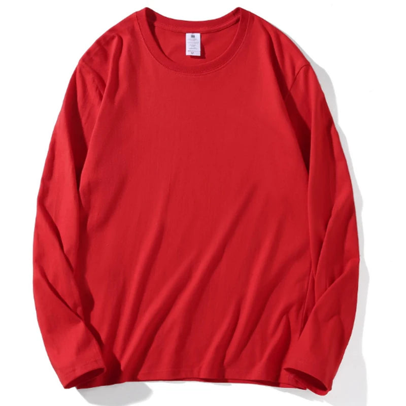 Women Leisure Cotton Long‑Sleeve Round‑Neck Top