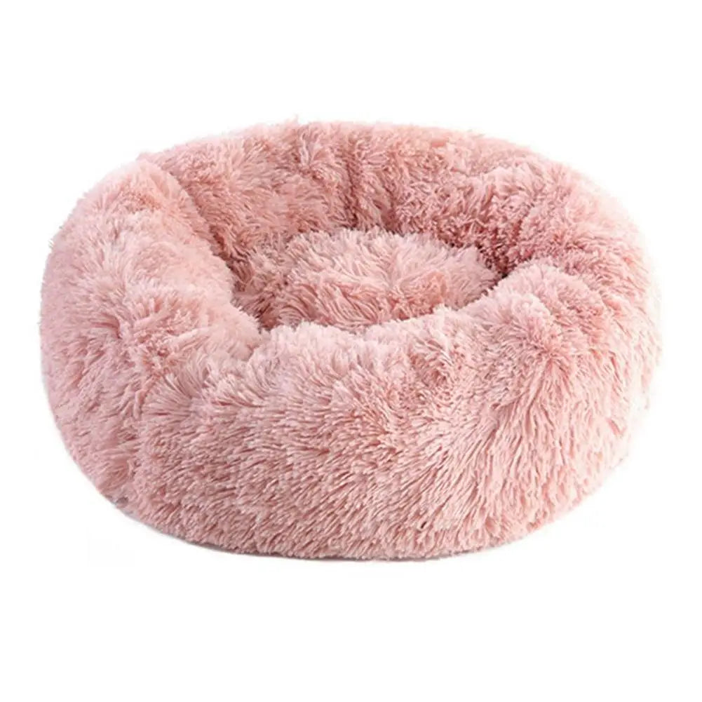 Winter Round Plush Dog Beds Washable Plush Fluffy Pet Cushion Dog Cat Bed Mat Portable Pet Kennel Puppy Pad