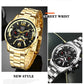 The DEYROS 5PCS Set: Fashion Men's Calendar Quartz Watch, Necklace, and Bracelet