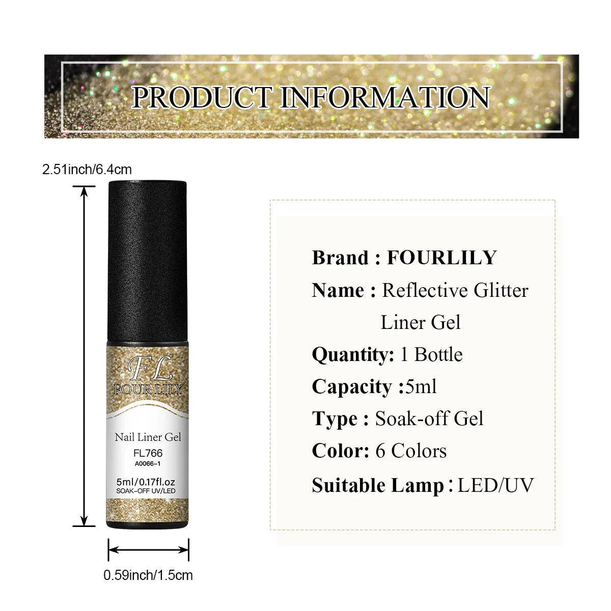 FOUR LILY 5ml Reflective Glitter Liner Gel