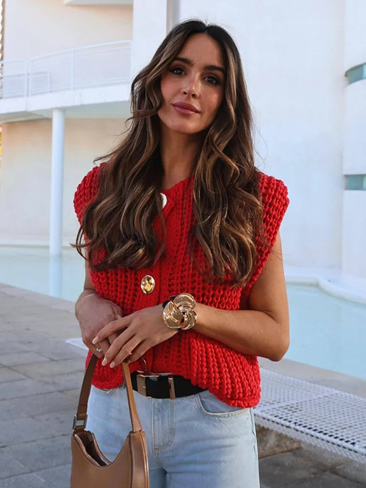 Cozy Knit Sleeveless Vest Top