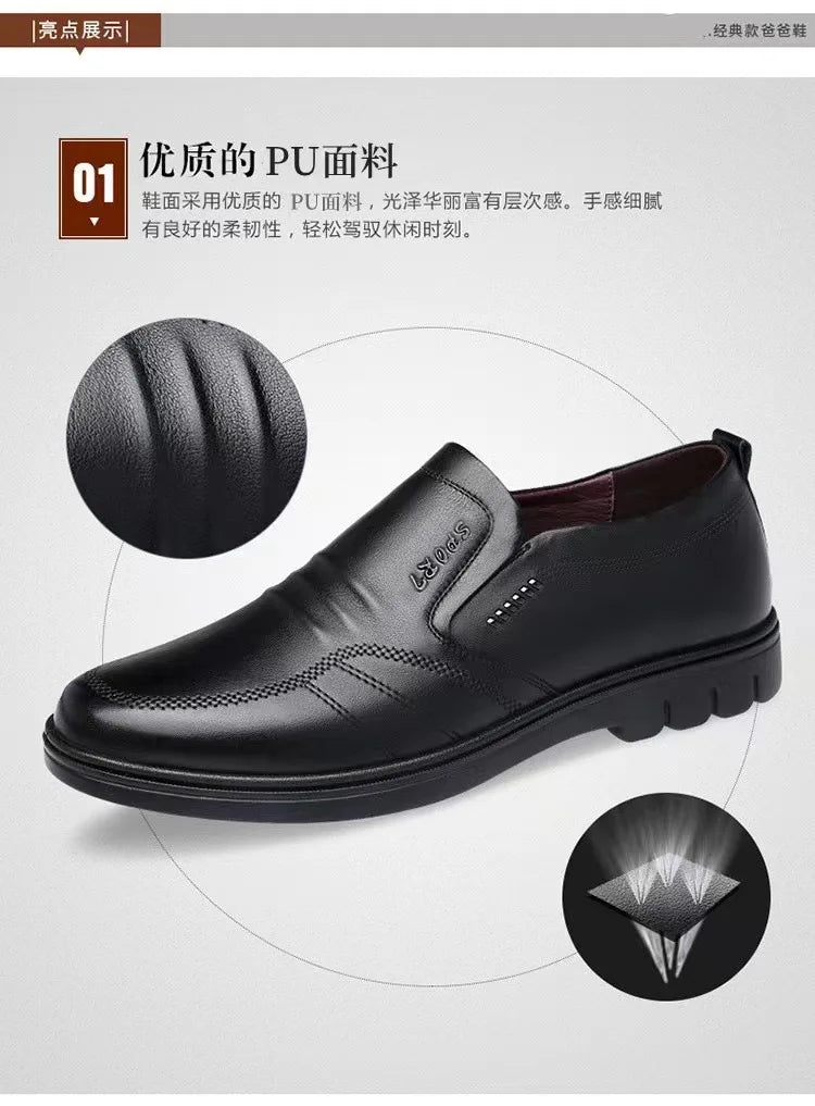 Men'S Leather Shoes New Black