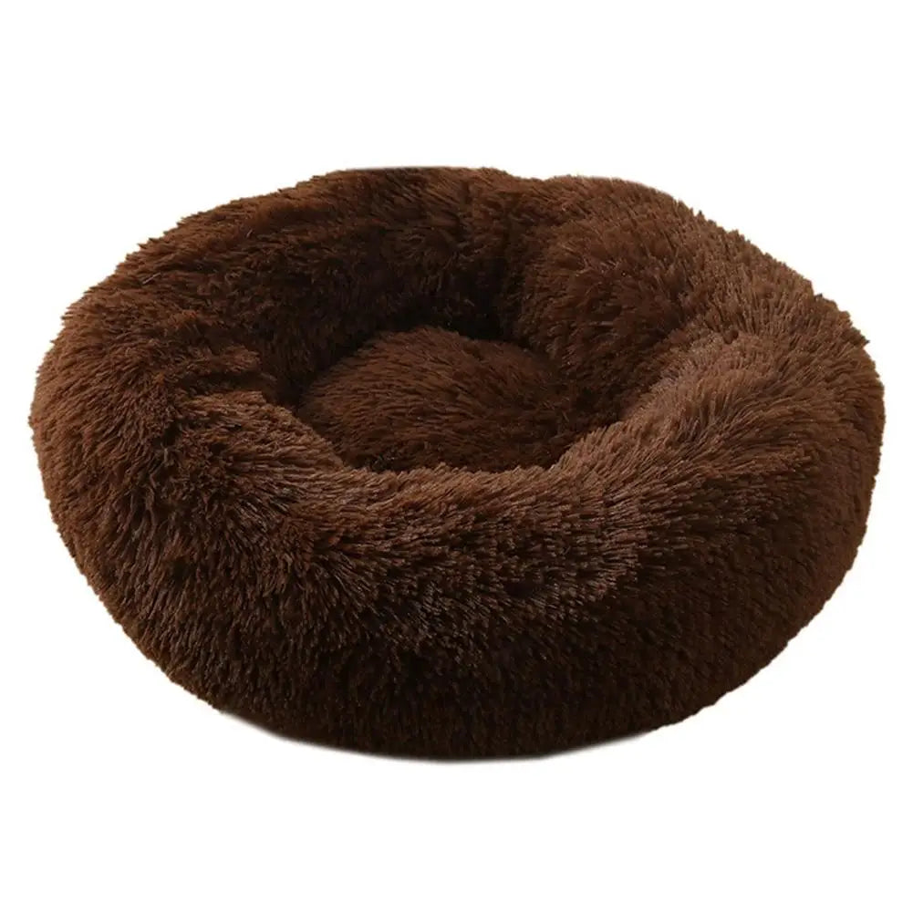 Winter Round Plush Dog Beds Washable Plush Fluffy Pet Cushion Dog Cat Bed Mat Portable Pet Kennel Puppy Pad