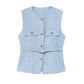 Urban Chic Tweed Waistcoat – Belted Sleeveless Vest