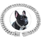 Dog Chain Collar Diamond Cuban Link Necklace Metal Cat Chain Pet Crystal Collar Jewelry Accessories for Dogs Cats