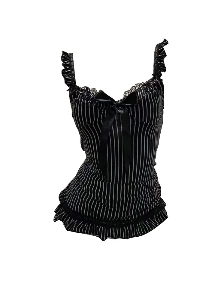 Women’s Y2K Striped Slim Sleeveless Top