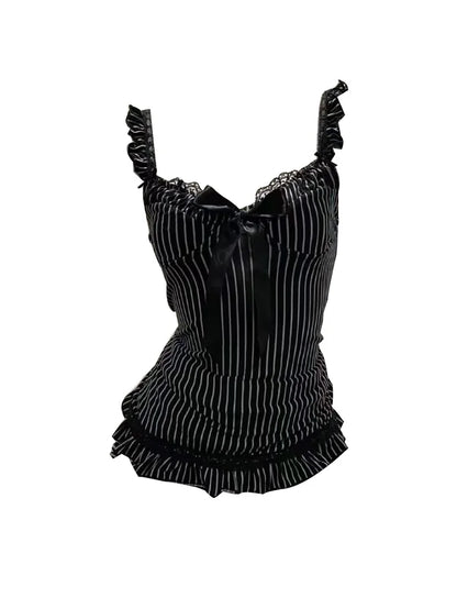 Women’s Y2K Striped Slim Sleeveless Top