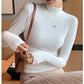 Women’s Slim Half‑Turtleneck Knitted Pullover Sweater