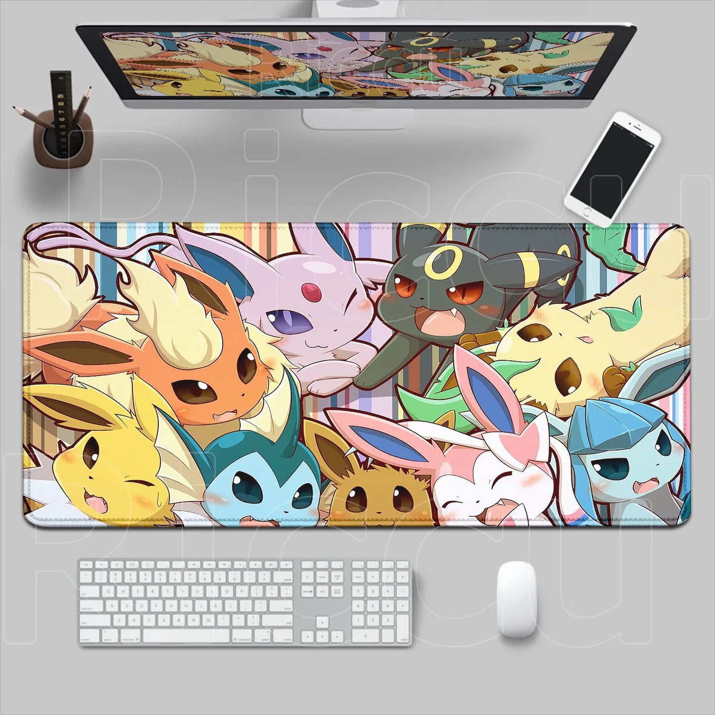 Kawaii Eevees Mouse Pad - Pokémon Office Gaming Desk Mat