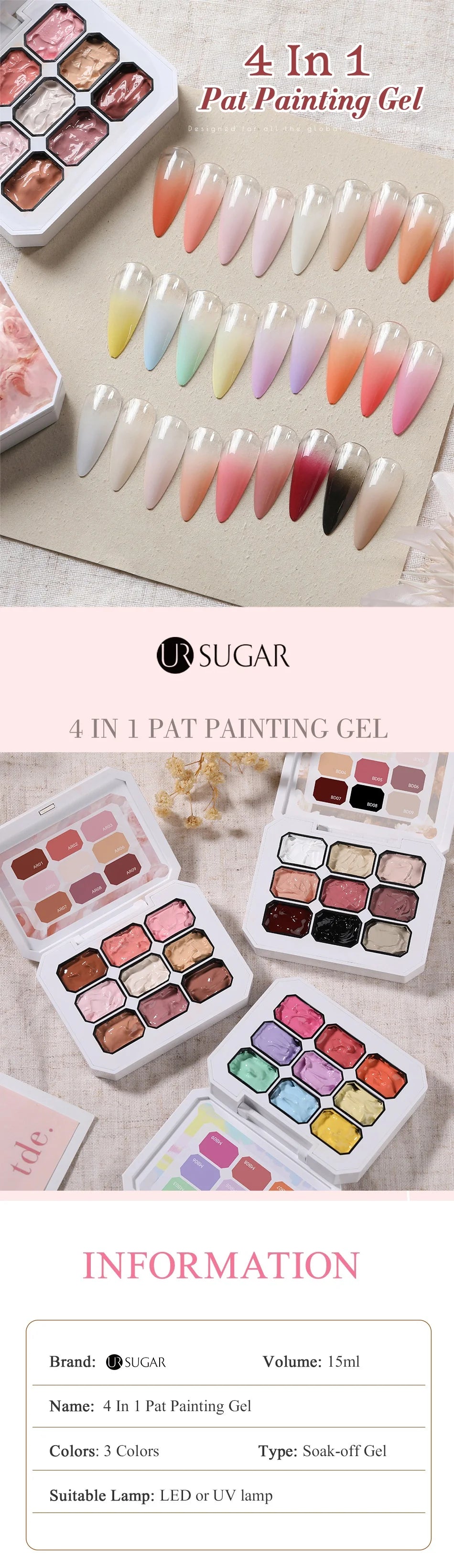 UR SUGAR Ombre/French Tip Gel Palette Set