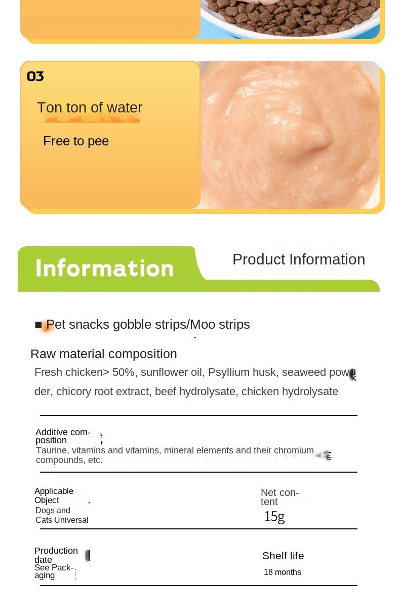 Cat snacks cat strips 15g into