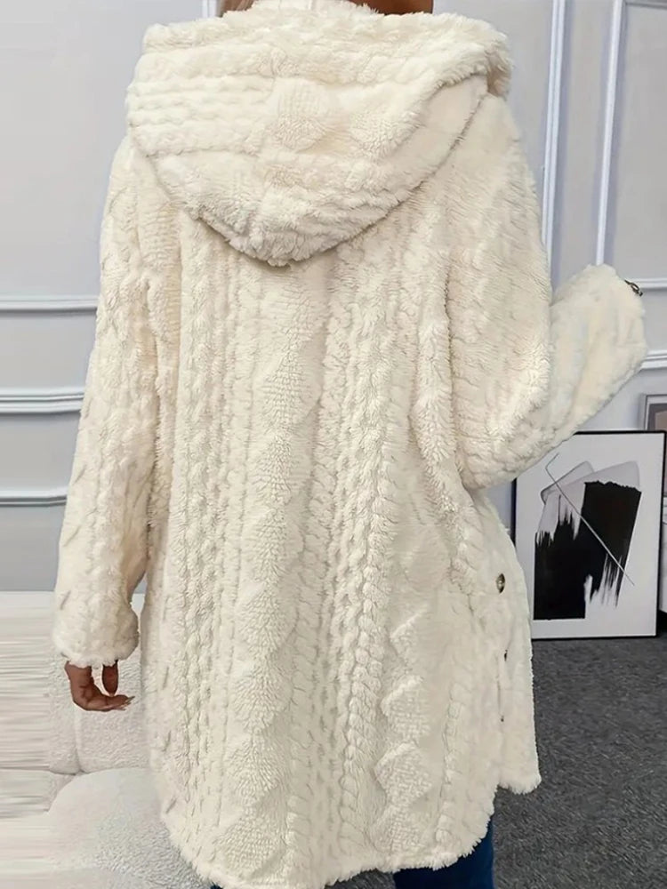 Women’s Thick Plush Hooded Cardigan