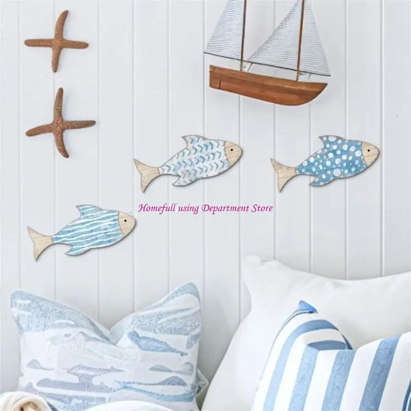 Coastal Wooden Fish Wall Decors Set