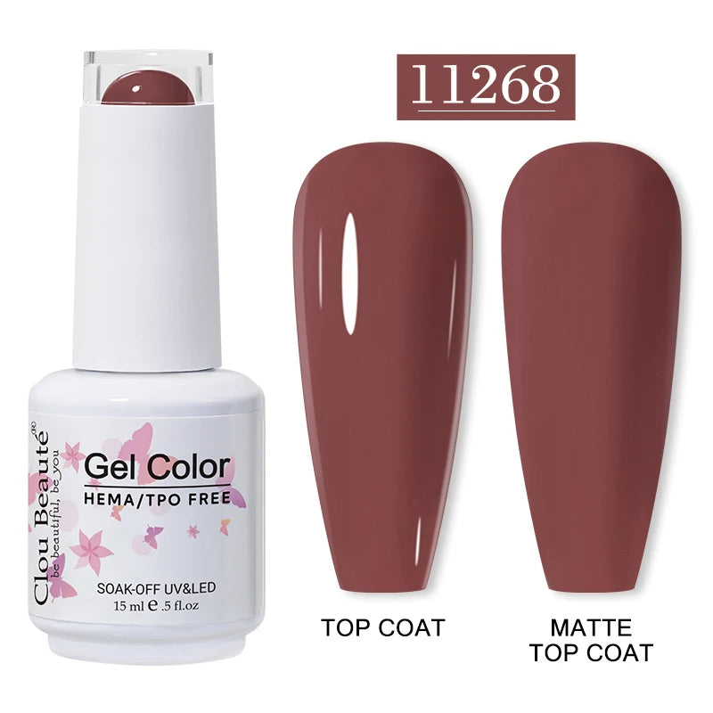Clou Beaute 15ml HEMA/TPO-Free UV Gel Polish (Classic Red Collection)