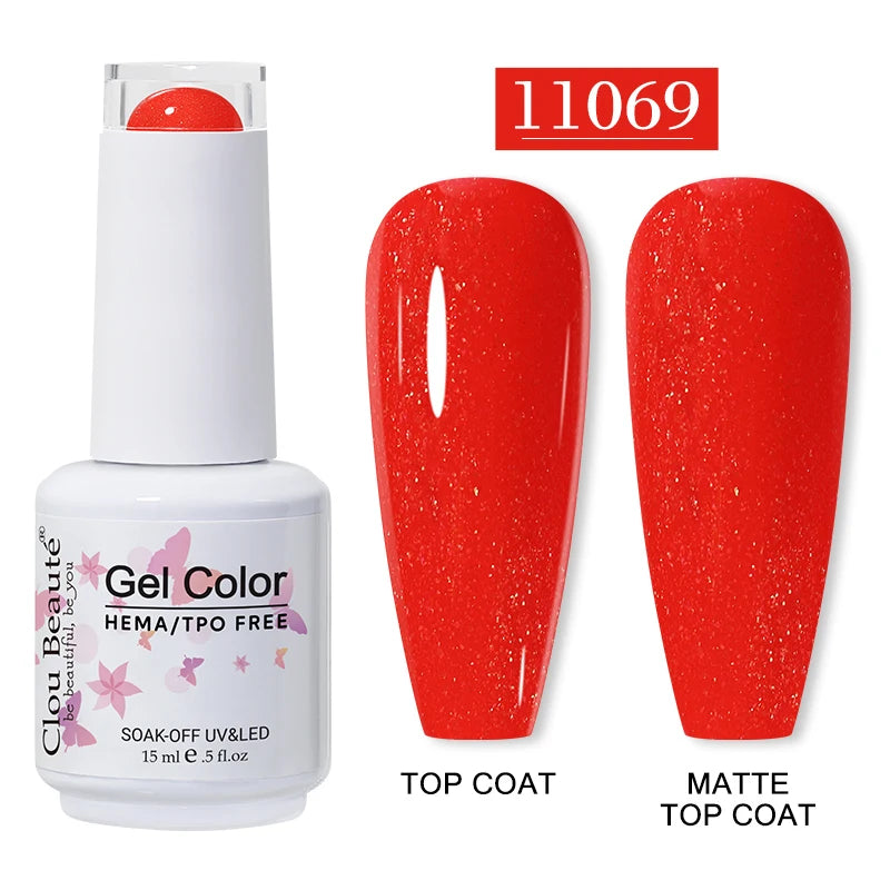 Clou Beaute 15ml HEMA/TPO-Free UV Gel Polish (Classic Red Collection)