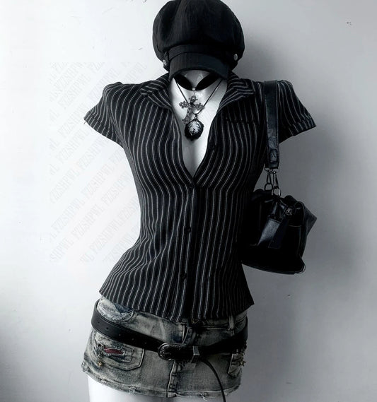 Women’s Y2K Striped Slim Sleeveless Top