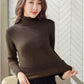 Turtleneck Winter Sweater Women Elegant Thicken Velvet Lined Warm Sueter Knitted Pullover Slim Tops Jersey Knitwear Jumper New