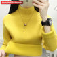 Turtleneck Winter Sweater Women Elegant Thicken Velvet Lined Warm Sueter Knitted Pullover Slim Tops Jersey Knitwear Jumper New