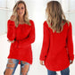 Women Warm Solid‑Color O‑Neck Loose Knit Sweater