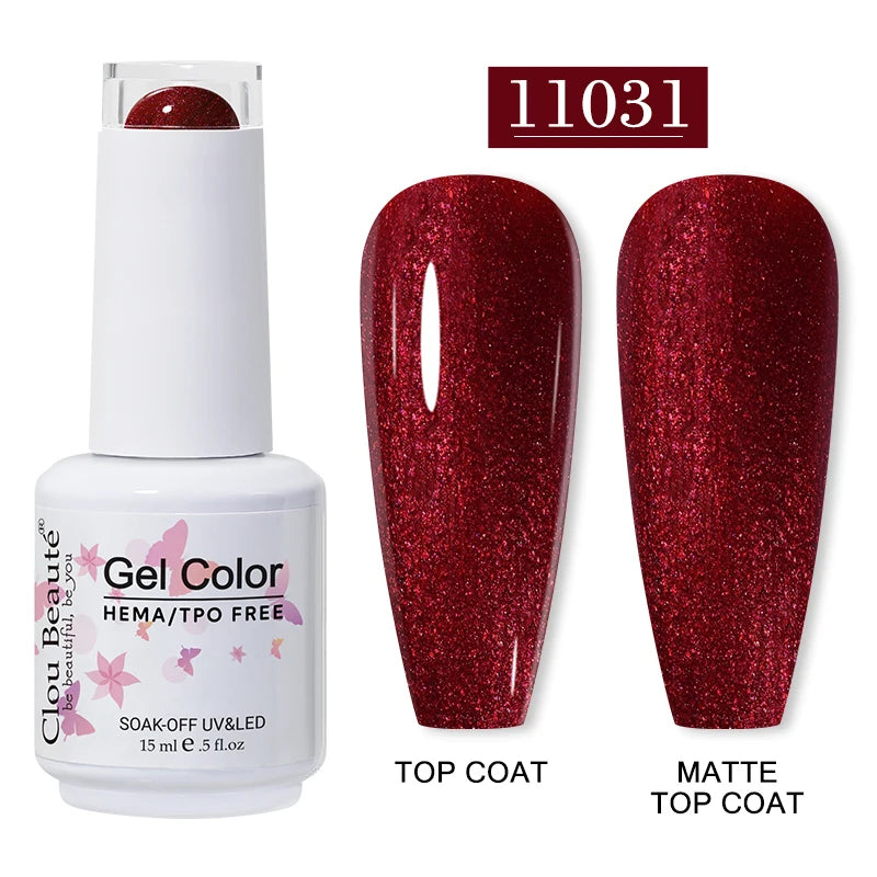 Clou Beaute 15ml HEMA/TPO-Free UV Gel Polish (Classic Red Collection)