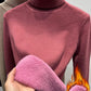 Women’s Velvet‑Lined Thick Turtleneck Sweater