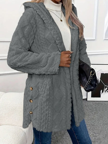 Women’s Thick Plush Hooded Cardigan