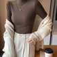 Women’s Slim Half‑Turtleneck Knitted Pullover Sweater