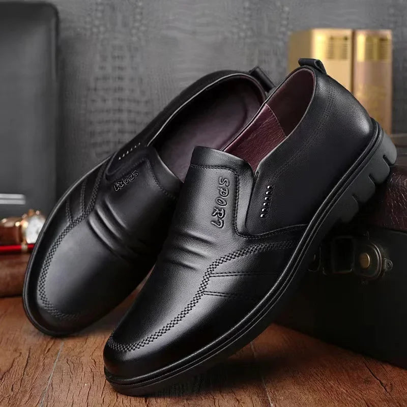 Men'S Leather Shoes New Black