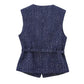 Urban Chic Tweed Waistcoat – Belted Sleeveless Vest